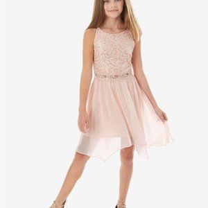 BCX Girl’s Lace Sequined Light Pink Dress 16 Blush